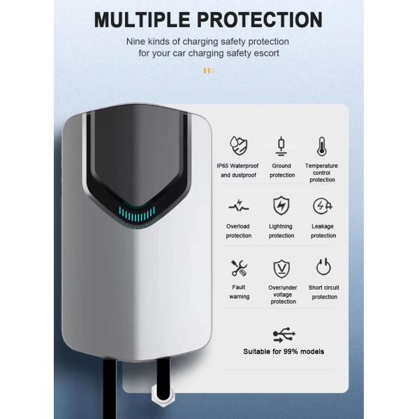 Custom Home Use EV Charger Type 2 Wallbox 22kW 11kW 7kW AC EVSE APP and Swipe Card Electric Car Charging Station