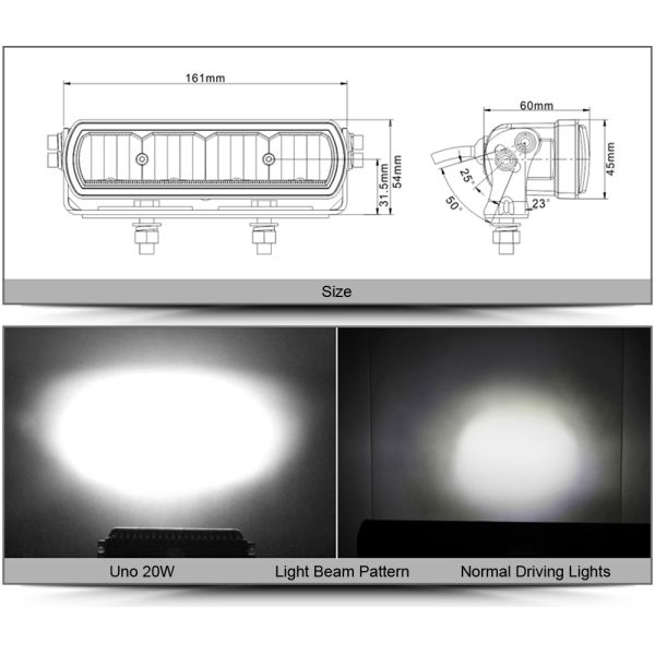 6 Inch 20W Slim LED Work Light Bar Amber Fog Drive Lamps For Offroad Trucks Boat ATV 4x4 4WD Marine Trailer Driving Barr