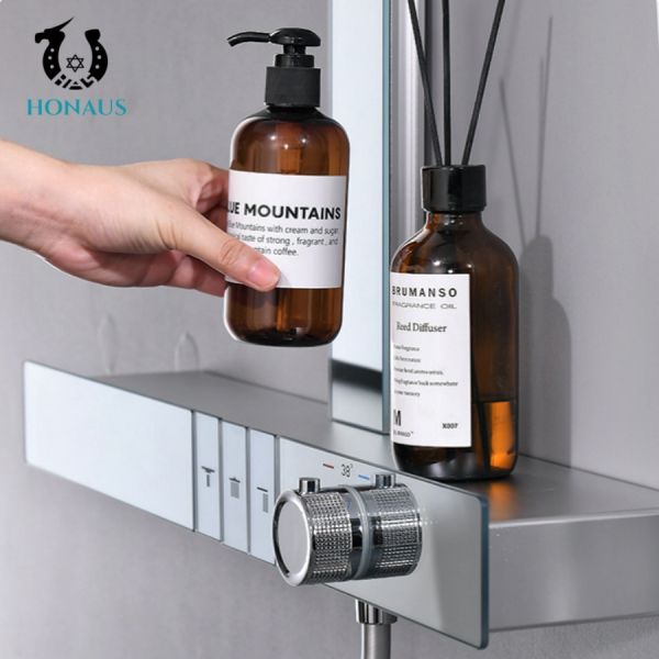Smart Exposed Thermostatic Shower Set Rainfall Head Bathroom Shower Set Customized