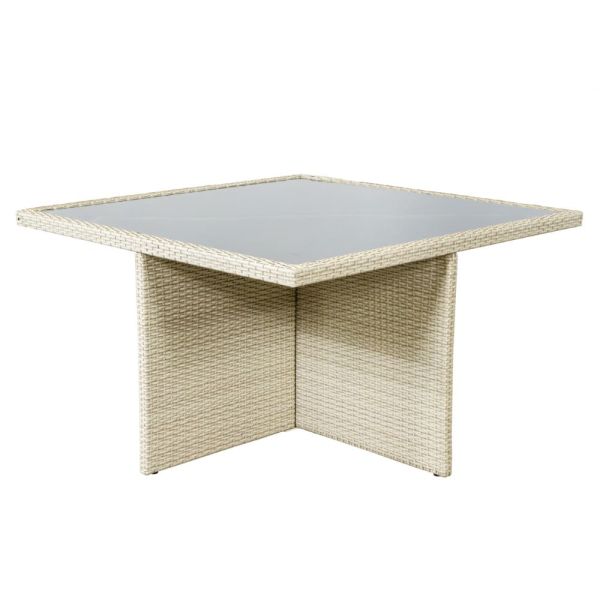 AJUNION PE Rattan Outdoor Dining Furniture Set for 4 Seating Compact Garden Furniture