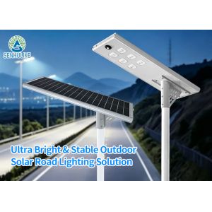 Heavy Duty Integrated Solar Street Light, Rustproof Aluminum Body, IP65 Weatherproof, 3-5 Rainy Days Runtime for Roads Parking Lots Projects