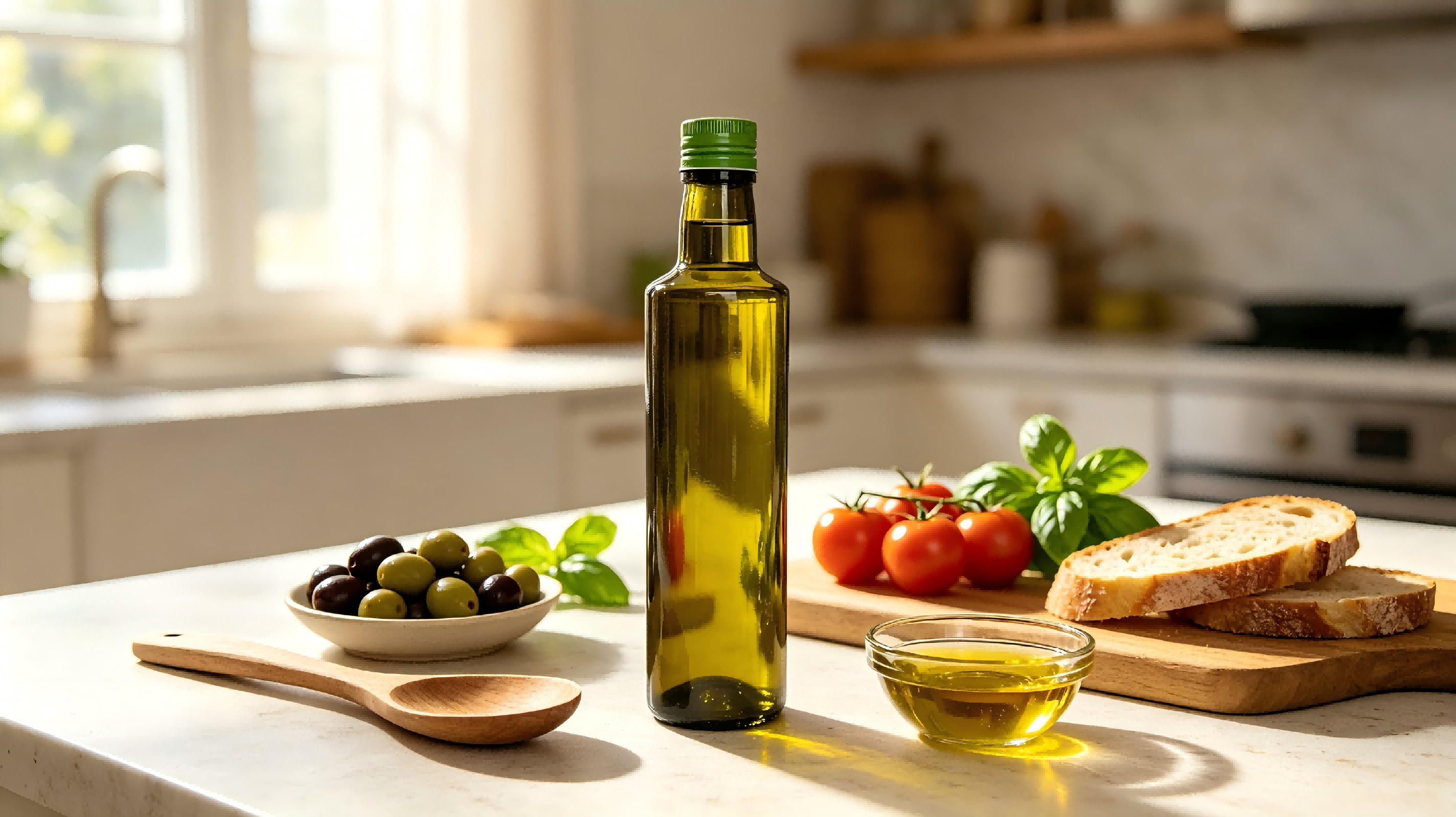 Premium Aluminium Screw Cap 31.5mm Silver Rolled Edge PE Pourer Olive Oil Bottles