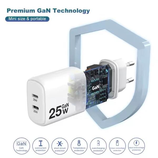工場直送 PD 25w 充電器 KR UK EU US プラグ 20W 25W USB C 充電器 5V3A ポータブル携帯電話 25w GaN 急速充電器 Type C