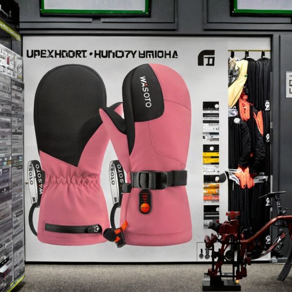 Child Rechargeable Battery Heated Microfiber Gloves Mittens 7.4V 3000MAH Lithium Battery Winter Sports Gear Snowboarding Warm