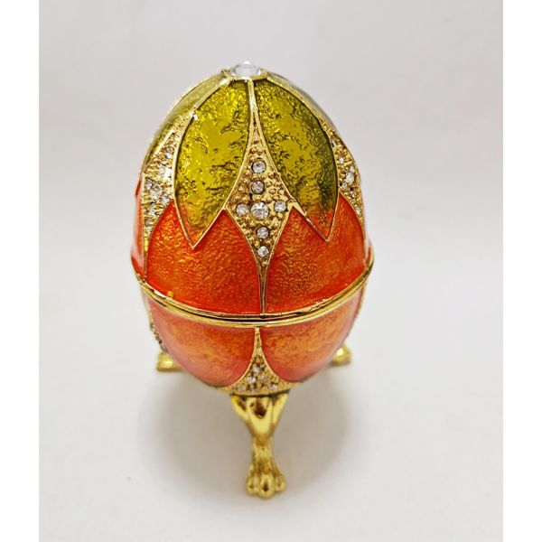 Luxury Faberge Easter Eggs Elegant Enamel jewlery box Crystal Egg Trinket box Jewelry Box Holder Easter Egg Collectible