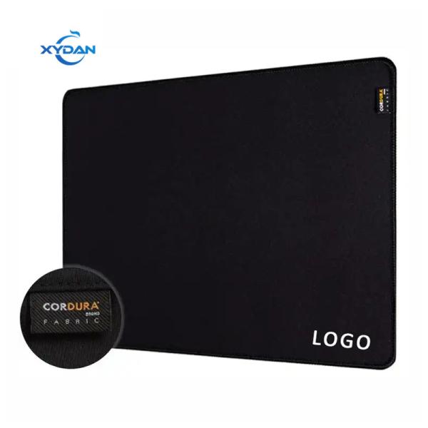 100% Eco-friendly Cordura Fabric Mouse Pad with Woven Label and Waterproof Desk Mat