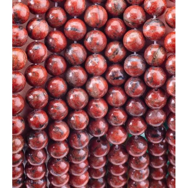 Natural 8mm Semi Precious Sesame Jasper Loose Beads For Jewelry Making