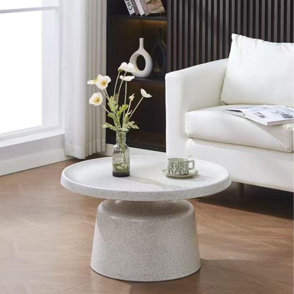Nordic Modern Minimalist Round Metal Coffee Table for Small Spaces Portable Sofa Side & Center Table for Home or Office