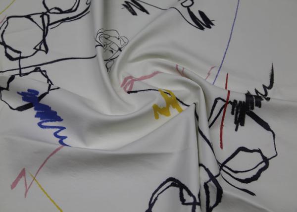 Graffiti Style White Faux Leather Fabric , Waterproof High Grade PU Leather