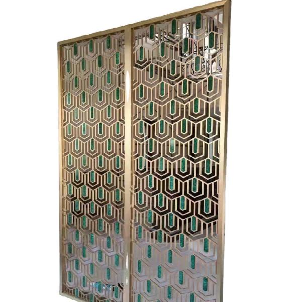 Luxury golden peacock figure decorative room divider wall panel