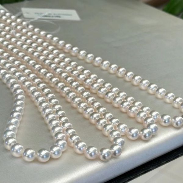 Fine Colorful Jewelry 6-6.5mm Japan Akoya Sea Pearl Necklace Jewellery Hot Sale Mother Pearl Custom Pearl Necklaces