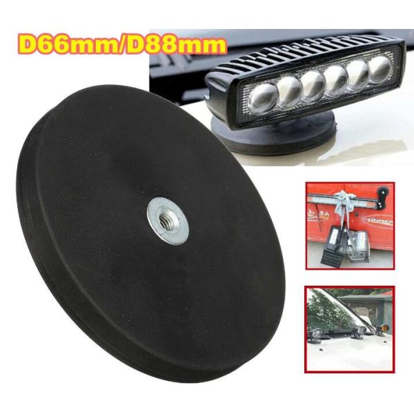 D88x8mm Round Rubber Coated Magnet Base With Outer Thread 45kg Pull Force Round Shape