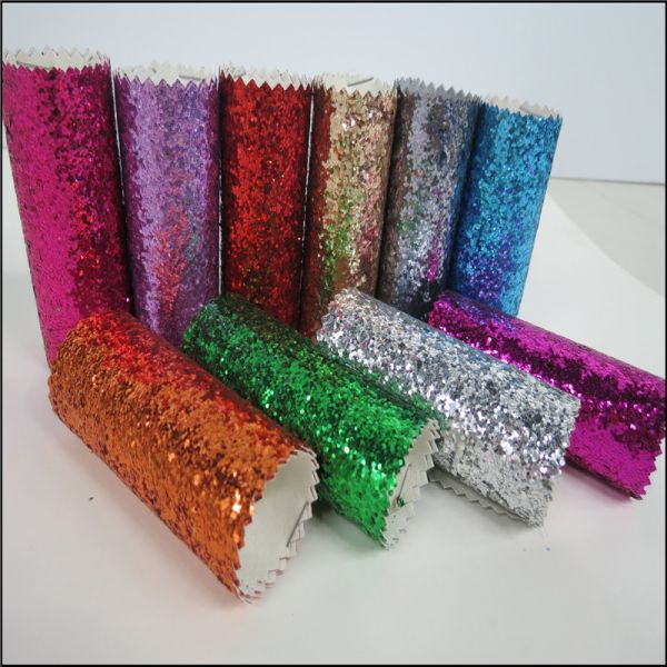 Custom Design Grade 3 PU Glitter Fabric 0.7mm For Making Hair Accessories