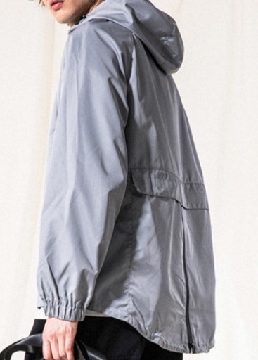 Chic Mens Hooded Zip Up Jackets , Anorak Pocket Nylon Hooded Windbreaker