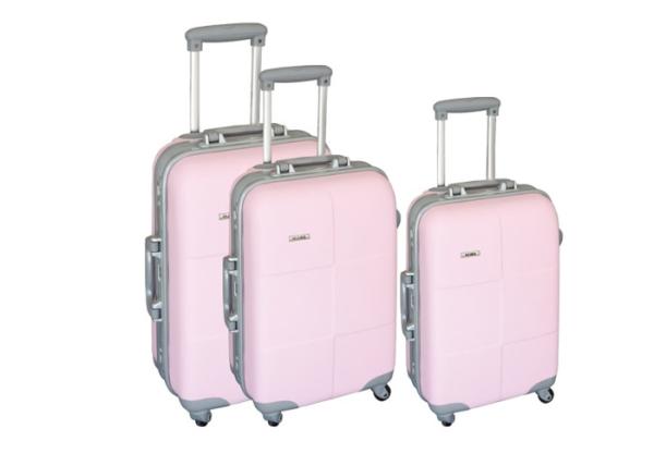 ABS Oxford Cloth Travel Luggage Sets , Iron Trolley Girly Luggage Sets On Wheels