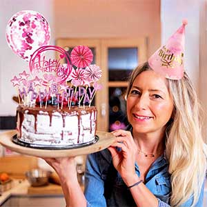 Birthday Cake Topper Set Happy Birthday Cupcake Topper Letters Cake Candles Toppers Confetti Balloon Stars Hearts