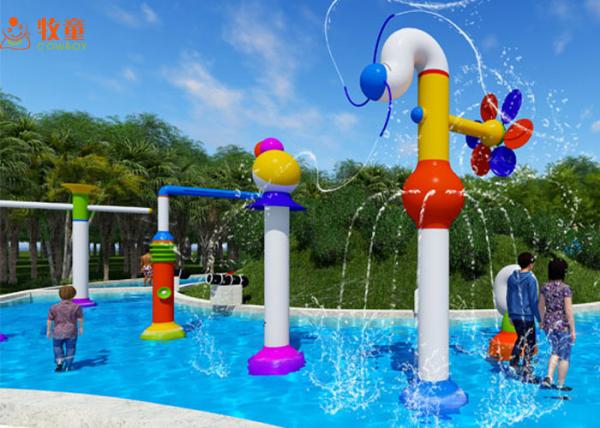 Indoor Fiberglass Water Park Slide Equipment Aquatic Play Units Custom Size