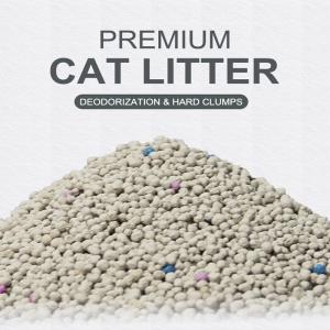 OEM 100% 天然ナトリウム猫砂 レモン香 強い消臭力 ほこりが出にくい 固まる プレミアムベントナイト猫砂