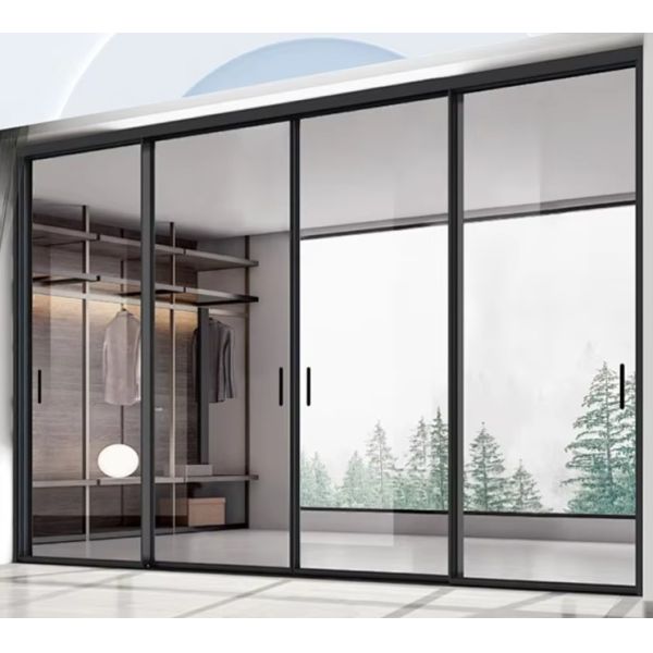 Résistant aux ouragans vitre mince fenêtre insonorisée profilés en alliage d'aluminium vitre porte coulissante de patio