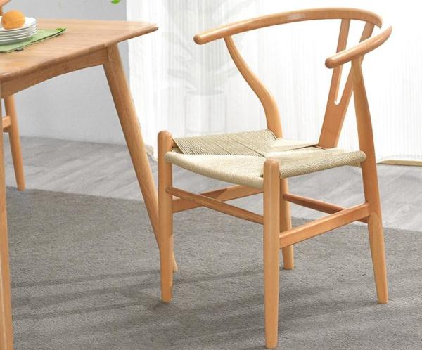 Nordic modern dining table and chair contracted household book chair arm-chair solid wood chair Y chair