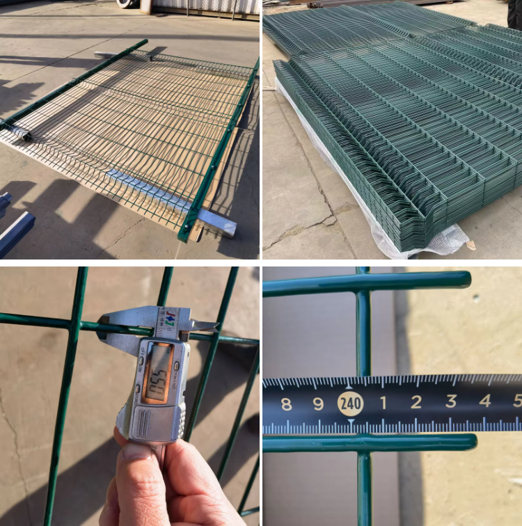Metal Welded Wire Mesh 3D Bending Fence Green Black Color