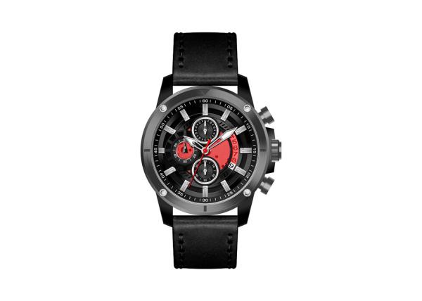 Genuine Leather Strap Male Timepieces Stainless Steel Back Watch
