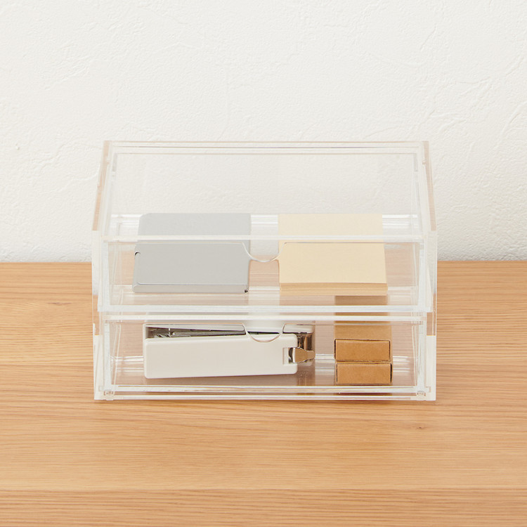 Transparent Acrylic Multi Lattice Drawer Box Classic Square Design Carved Flexible Technique Double Clamshell Packaging Box