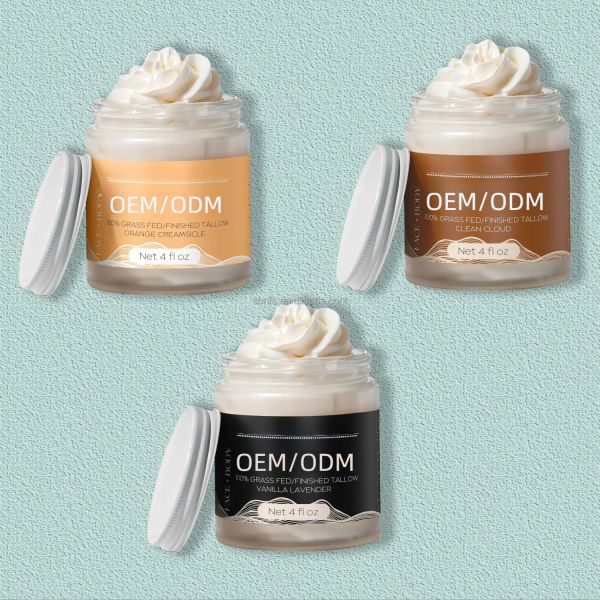 Lotion corporelle profondément hydratante OEM Huile d'amande douce naturelle et suif de bœuf nourri à l'herbe
