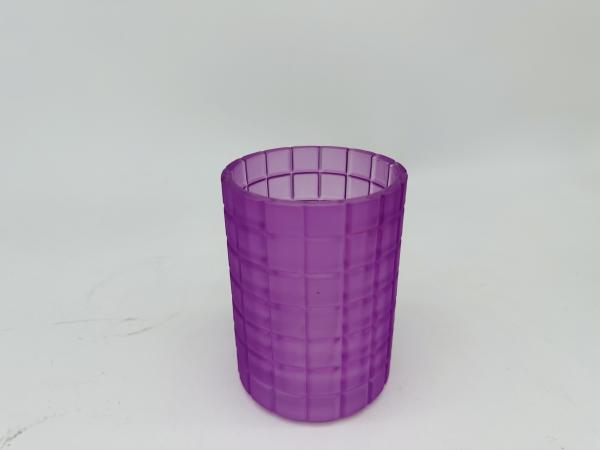 Purple glass bathroom accessories set round with big checker box soap dish soap dispenser