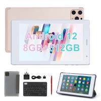 C ideia 7 polegadas Android Smart Tablets 8+512GB Quad Core WiFi Tablet HD Touch Screen CM513 ((Ouro)
