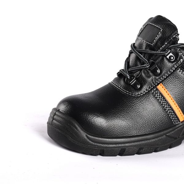 Embossed Cow Leather Mesh Upper Sole Ultimate Protection Brand Non Slip Safety Shoes