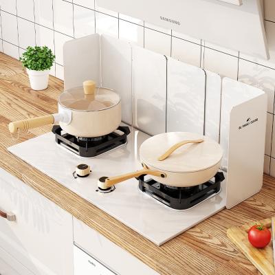 Kitchen Accessories Metal White Foldable Frying Pan Oil  Prevent Protection Screen Kitchen Splash Prevention Stove Baffle Plate