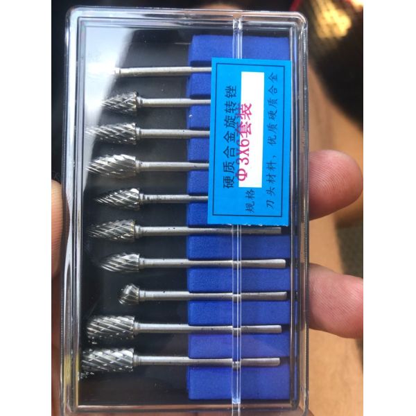 8PCS Вольфрамокарбидный ротационный файл для удаления универсальных одноцветных материалов