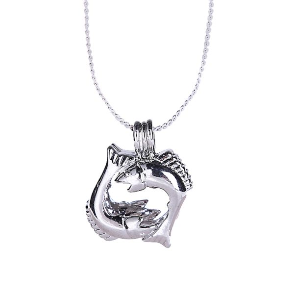 12 Horoscope Zodiac Natural Wish Freshwater Love Pearl Precious Zodiac Cage Holder Necklace Pendant Gift Set