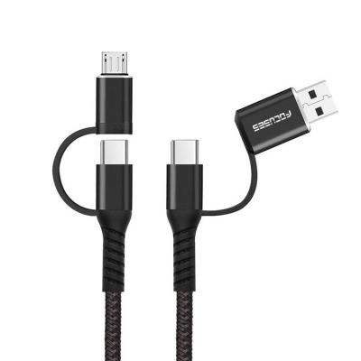 PD 60W Nylon Braided Lightning Cable Fast Charging 4 In One USB Cable