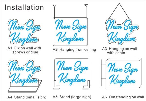 Power Supply Plug Neon Light Wedding Sign for White Diamond Shipping Hang/Mount/Stand