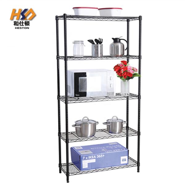 Chrome Powder Coated Metal Storage Wire Shelf 4 Tiers For Kitchen Restaurant
