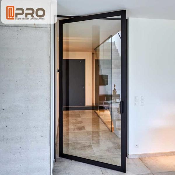 Energy Efficient Aluminum Pivot Doors Swing Open Style With Tempered Glass Glass Door Pivot Hinge door pivot hinge