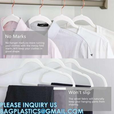 Velvet Hanger 50 Pack Space Save Non-Slip Padded Rose Gold Hook Flocked White And Black Velvet Clothes Hangers