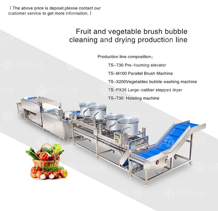 Машина 1500KG/H пузыря ролика шерстей фрукта и овоща очищая