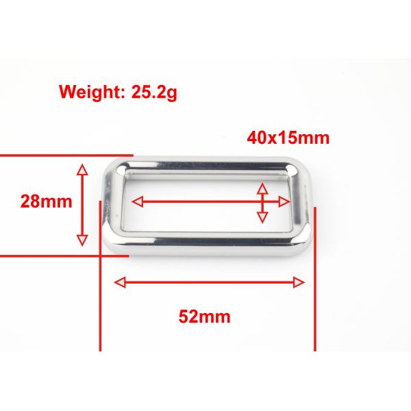 40mm Inner Size Metal Square Buckle Nickle Color Polished Rolling Plating For Handbag