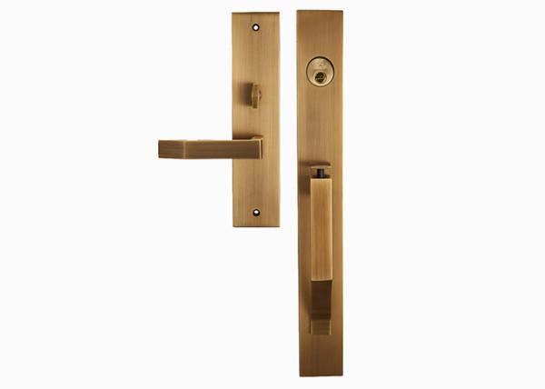 450mm 60mm Exterior Door Locks Entry Door Handle Entrance Set Yellow Bronze Surface