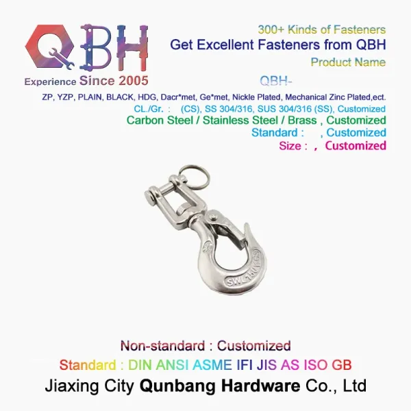 Тип крюк шарнирного соединения нержавеющей стали 304 груза выскальзывания глаза поднимаясь с защелкой безопасности