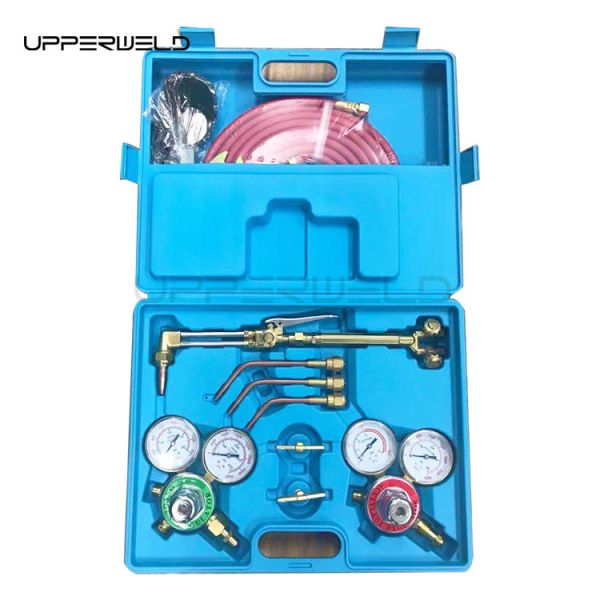 Forged Brass Body Portable Oxy Brazing Welder Tool Set with Two Hose Regulator Gauges