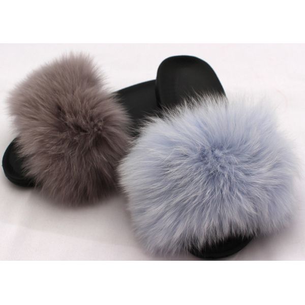 Удобное тапочек дома Фокс длинных волос пушистое резиновое единственное мягкое для женщин