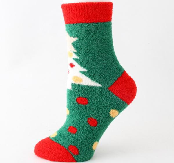 Fashion Santa Claus Elk Pattern Cozy Fuzzy Warm Cotton Christmas Socks Gift Box For The Family