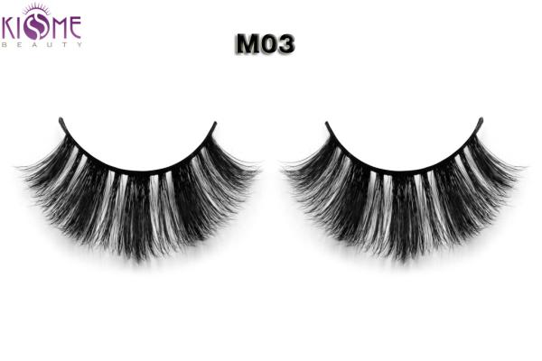 Whole sale new style 3D real horse hair eyelashes fur fake