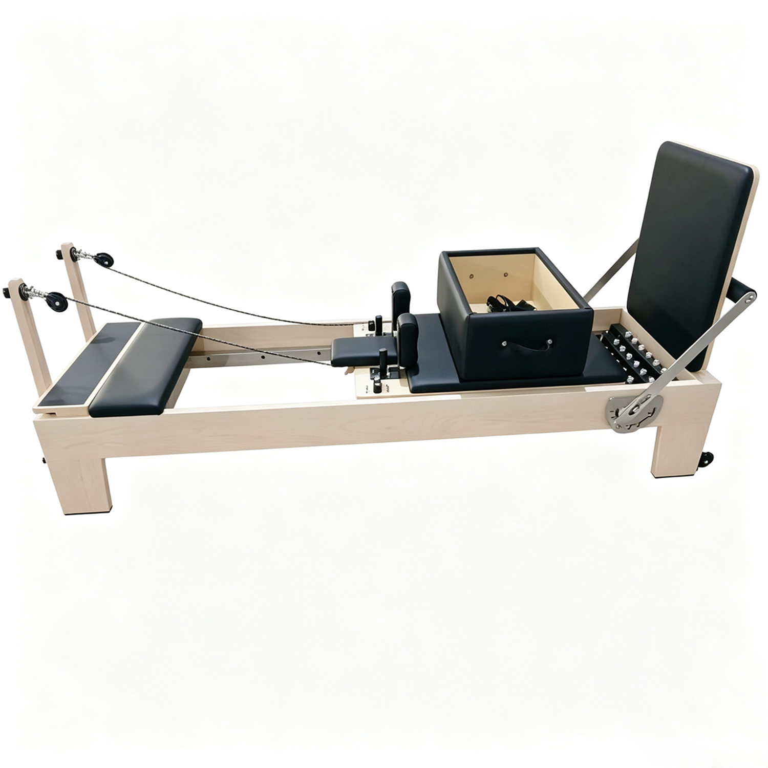 Folding Maple Wooden Pilates Reformer Machine For Commercial Studios