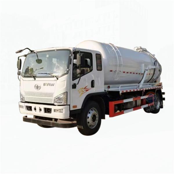 FAW 5000 Liters  Sewage Suction Truck  With Best Price     High-pressure Cleaning Truck   Vacuum Sewer