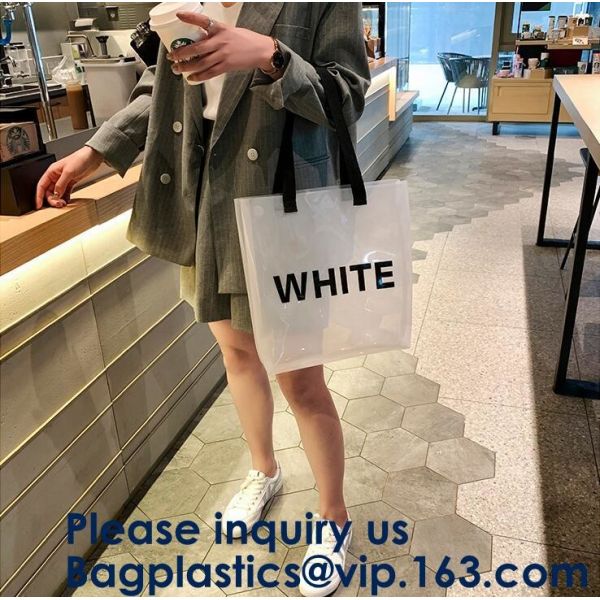 Clear Shopping Bag PVC Handbag Fashion Big Bags Jelly Package Large Transparent Tote Bag Shoulder Bag Leisure Beach Bag